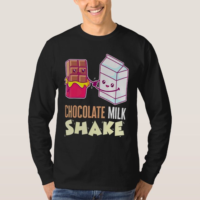 Camiseta Leite de Chocolate Agita Milkshake Dessert Dente D (Frente)