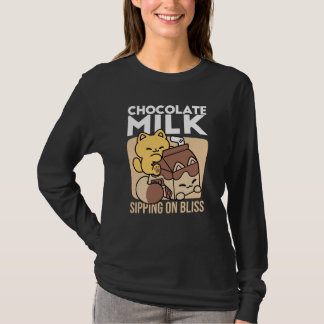 Camiseta Leite de Chocolate Bebendo Felicidade – Comida de