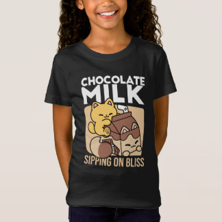 Camiseta Leite de Chocolate Bebendo Felicidade – Comida de