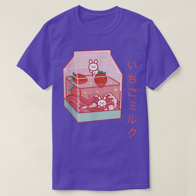 Camiseta Leite de morango branco japonês (Frente do Design)