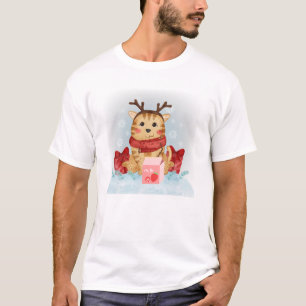 Camiseta Leite de Morango Gato Neko Christmas Tonakai Reind