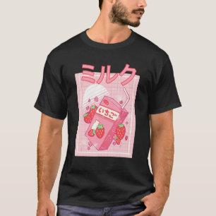 Camiseta Leite De Morango Sacudir Cartonagem Cor-De-Rosa Ja