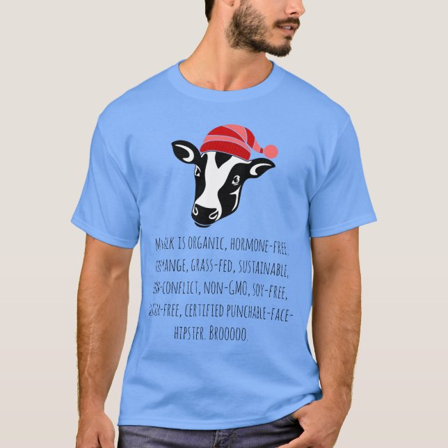 Camiseta leite de vaca hipster (Frente)