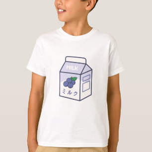 Camiseta Leite de Vaca Kawaii - Blueberry japonesa