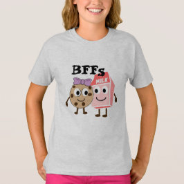 Camiseta Leite e biscoitos com chip de chocolate BFFS humor