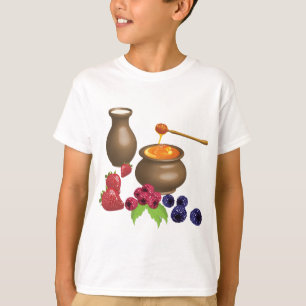Camiseta Leite e Mel com Comida de Berries Russo