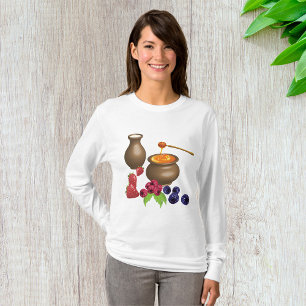 Camiseta Leite e Mel com Frutas Silvestres Comida Rústica