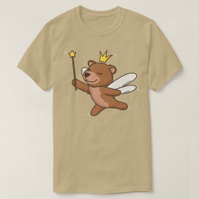 Camiseta Leite Grizzly Urso Selvagem Selvagem Mística Fada  (Frente do Design)