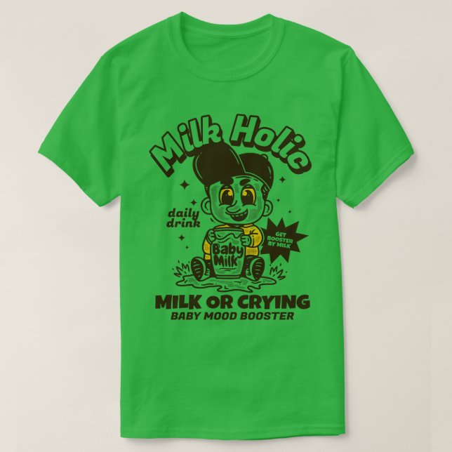 Camiseta Leite holístico (Frente do Design)