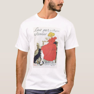 Camiseta Leite Sterilised puro da propaganda de poster