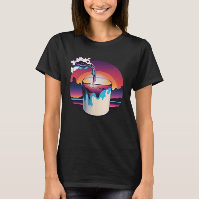 Camiseta Leite Synthwave 80s Estética retrowave 1 (Frente)