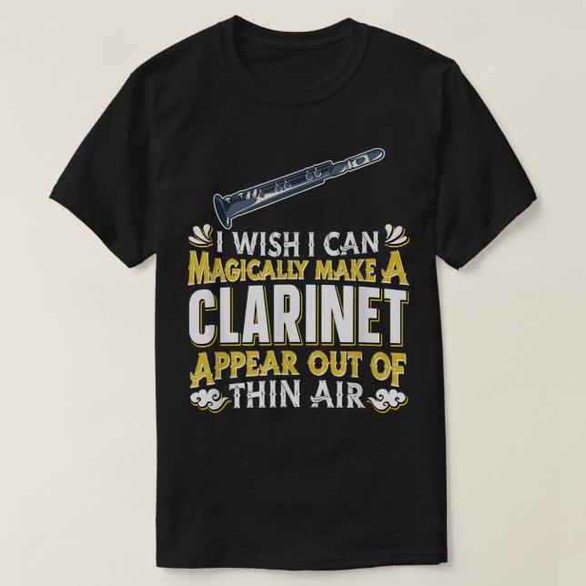 Camiseta Leitor Clarinet - Instrumen Magic Woodwind (Frente do Design)