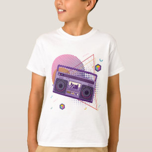 Camiseta Leitor de cassetes de rádio portátil Funky dos a