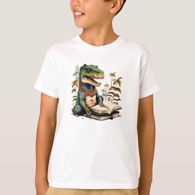 Camiseta Leitor de Dinossauro T-Rex  (Frente)