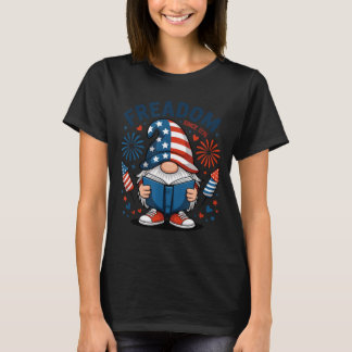 Camiseta Leitor de Gnomo Americano Bandeira Patriótica da F