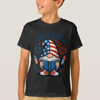 Camiseta Leitor de Gnomo Americano Bandeira Patriótica da F