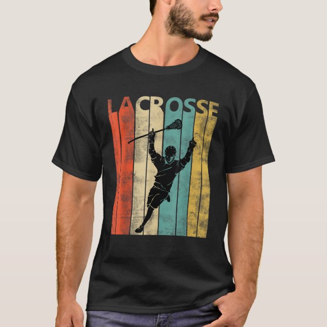 Camiseta Leitor de Lacrosse Retro da Vintage (Frente)