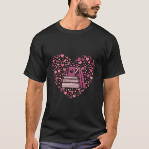 Camiseta Leitor de Livros de Coração de Livro de Presente N