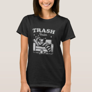 Camiseta Leitor de livros divertido Guaxinim Leitor de Lixo