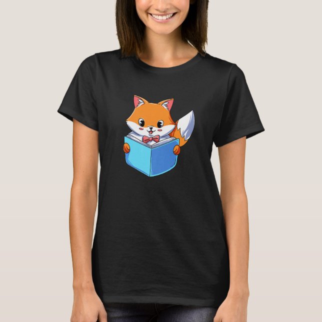 Camiseta Leitor de Livros Fox Reading (Frente)