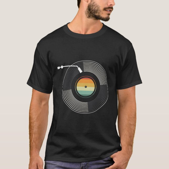 Camiseta Leitor de Música do Vinyl Record Audiophile (Frente)