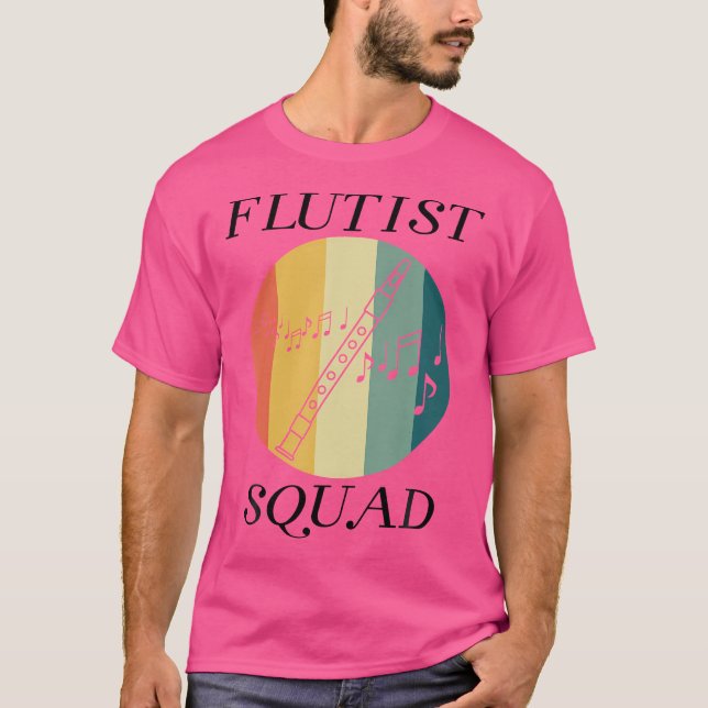 Camiseta Leitor de Música Flutuante da Orquestra Flutist (Frente)