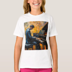Camiseta Leitor de Piano - Pintura de Óleo