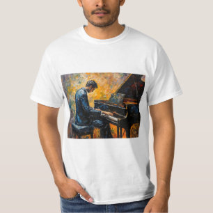 Camiseta Leitor de Piano - Pintura de Óleo