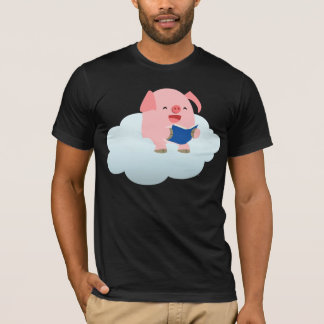 Camiseta Leitor de Porcos de Cartoon em Nuvem