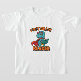 Camiseta Leitor de primeira linha T-Rex Dinossauro de volta