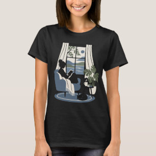 Camiseta Leitor pela Janela Silhueta Minimalista