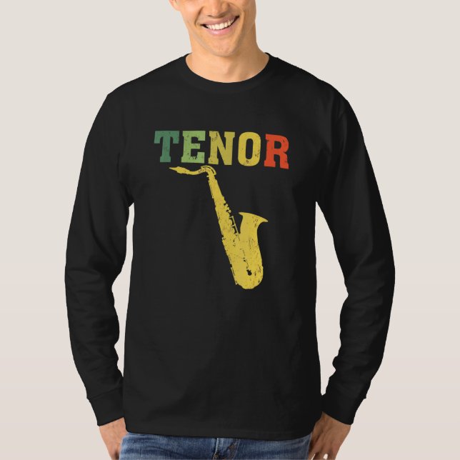 Camiseta Leitor Tenor Saxofone Jazz (Frente)