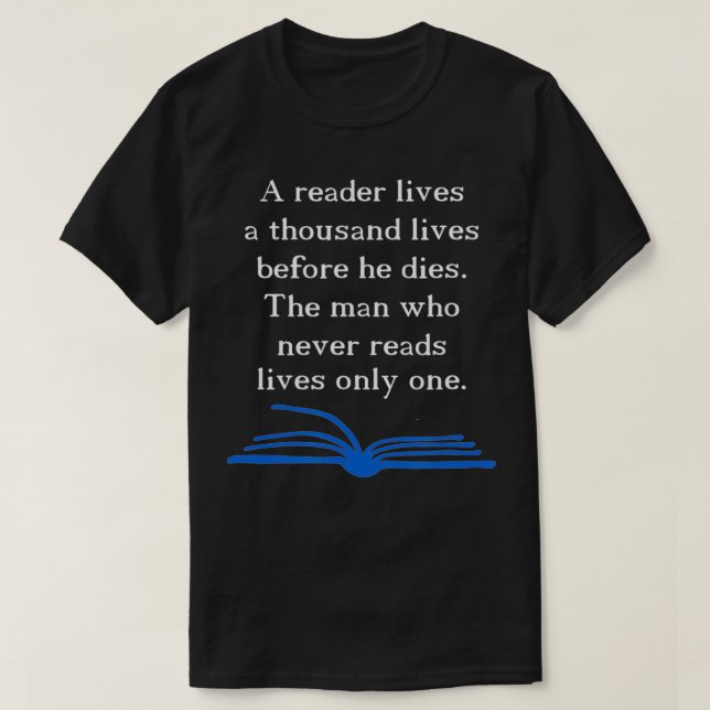 Camiseta Leitor vive mil bibliófilo (Frente do Design)