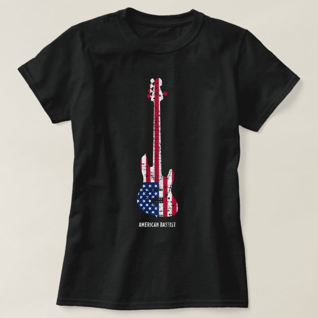 Camiseta Leitora de Violão Bass Americano T Shirt Music (Frente do Design)