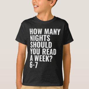 Camiseta Leitura 6 7 Seis Sete Bibliotecário Inglês Bo