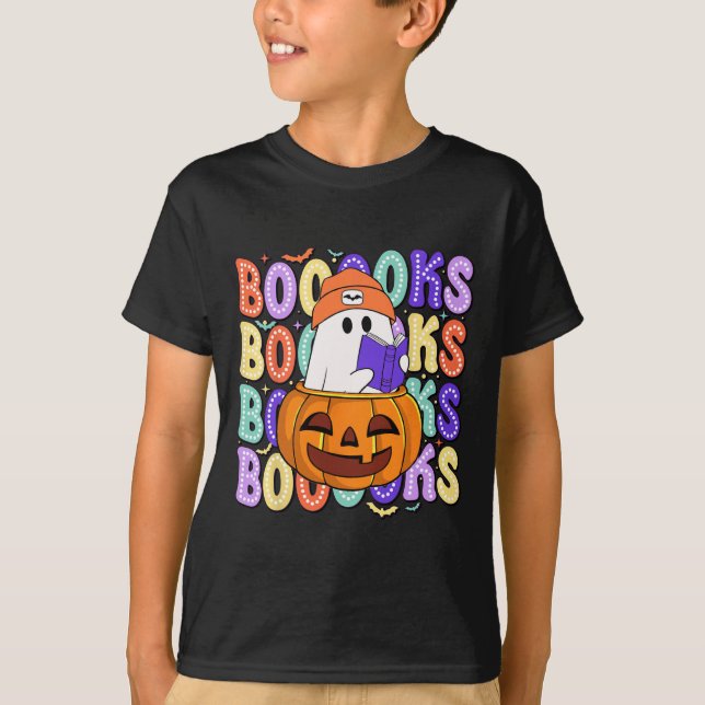 Camiseta Leitura da Bibliotecária do Halloween do Professor (Frente)