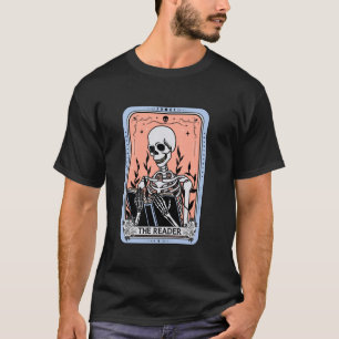 Camiseta Leitura da Placa do Tarot do Livro de Esqueleto do