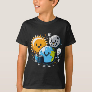 Camiseta Leitura da Terra Lua Sol Funny Total Solar Ecli