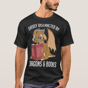 Camiseta Leitura De Animais Cute Facilmente Distraídos Pelo