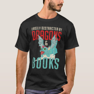 Camiseta Leitura De Animais Do Dragão Do Livro Do Bookworm