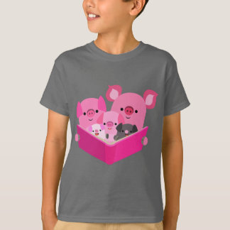 Camiseta Leitura de Bicicletas de Cartoon Kids T-Shirt