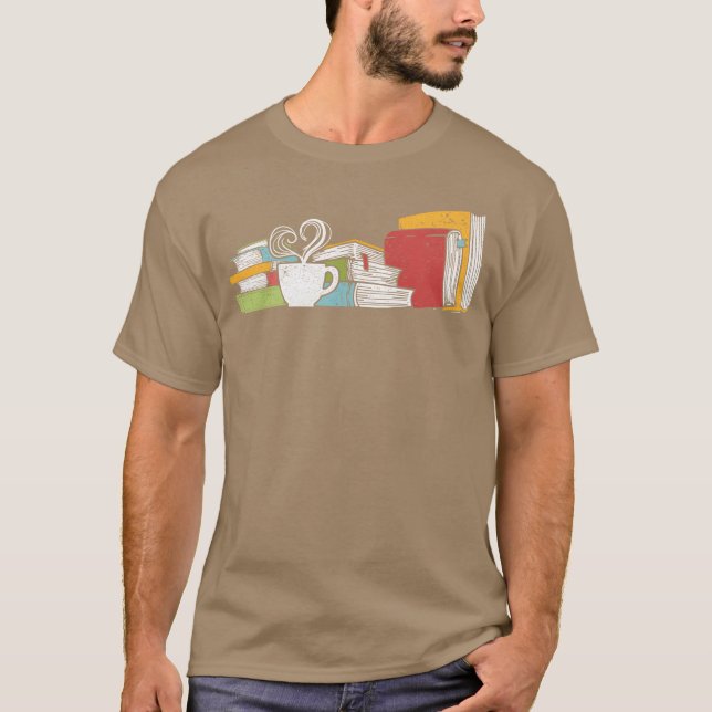 Camiseta Leitura de chá e livro retrô (Frente)