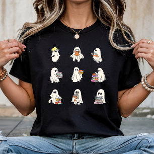 Camiseta Leitura de Ghosts Cutes com Dons de Livros Spooky