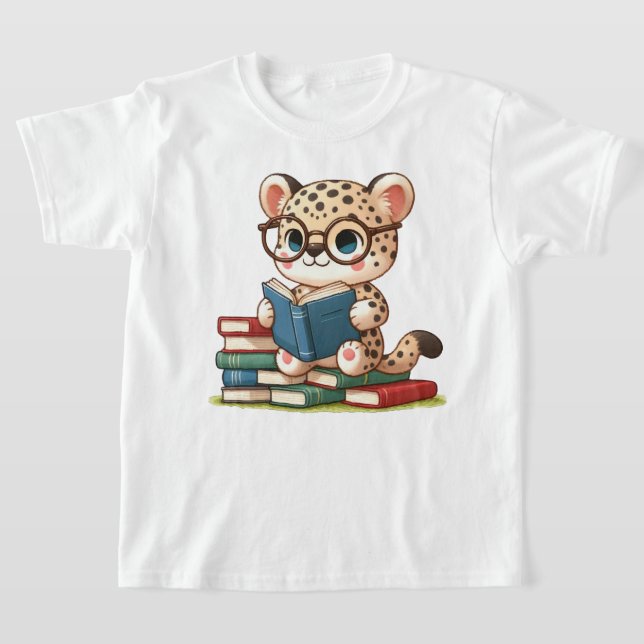Camiseta Leitura de Leopardo Bonito (Postura )
