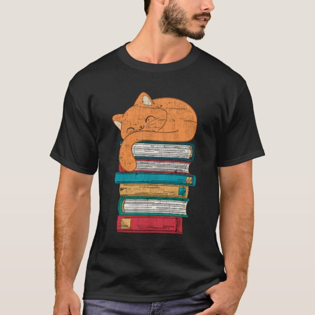 Camiseta Leitura de Livro de Gatos (Frente)