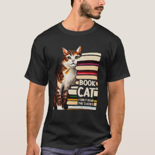 Camiseta Leitura de Livro Estudando Gato Reader Kitten