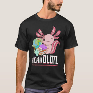 Camiseta Leitura de Livro Readolotl Animal Amphibian Bookwo
