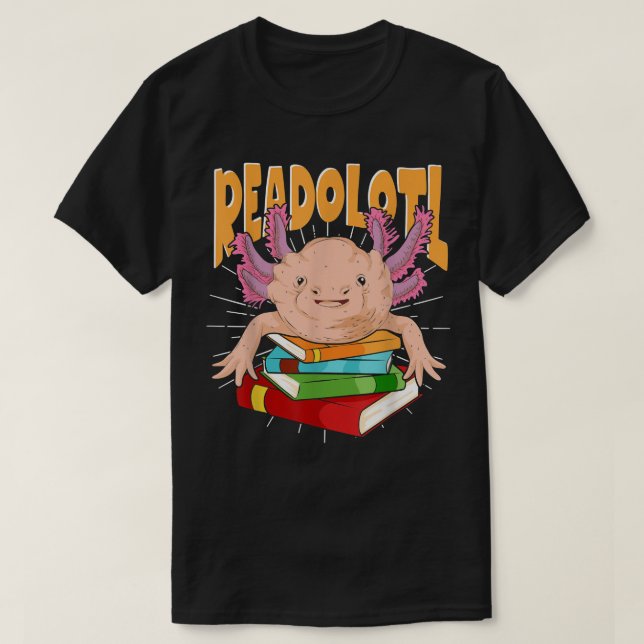 Camiseta Leitura de Livro Salamander Readolotl Amphibian Bo (Frente do Design)