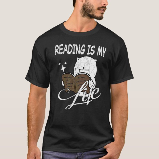 Camiseta Leitura de Livros Biblioteca de Literatura Livros  (Frente)