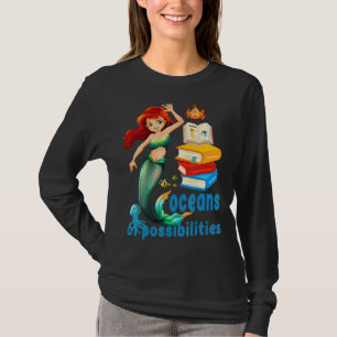 Camiseta Leitura De Livros De 2022 Oceanos De Sereia De Pos